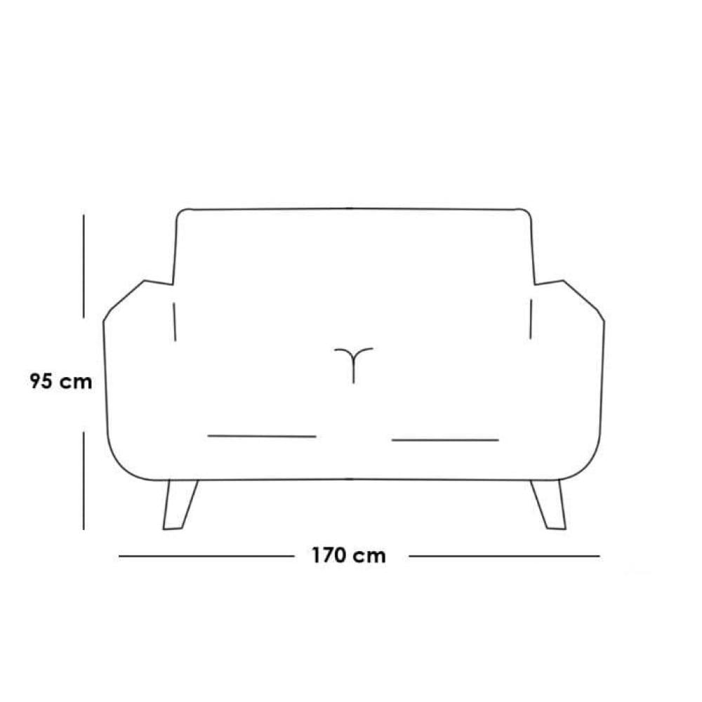 كنبة مقعدين مقاس 170 × 90 × 95 سم (عرض × عُمق × ارتفاع) - MS_ID_2PSF_00168