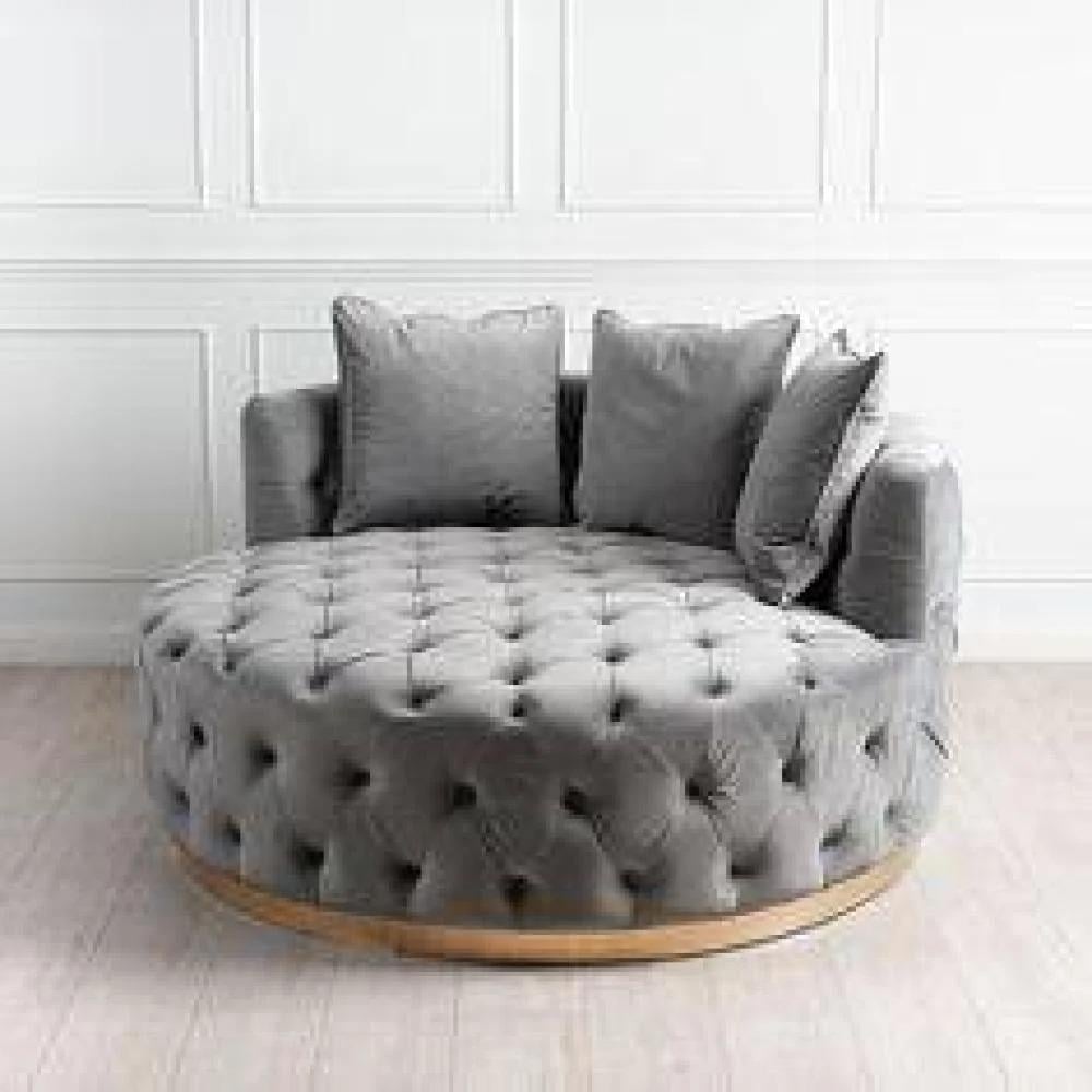 كنبة مقعد واحد بتصميم مستدير مقاس 120 × 120 × 85 سم (عرض × عُمق × ارتفاع) - MS_ID_1PSF_00083 زيتي
