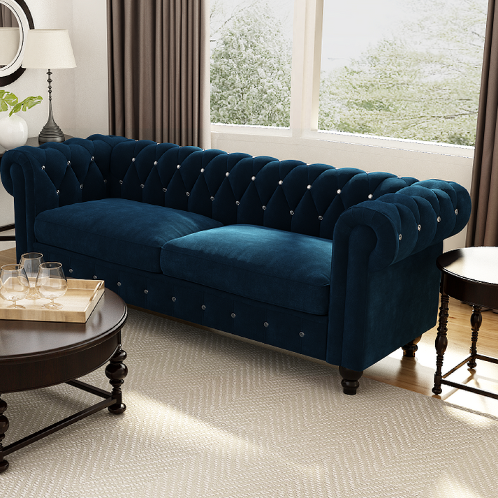 كنبة ثلاث مقاعد مقاس 200 × 75 × 70 سم (عرض × عُمق × ارتفاع) - MS_ID_3PSF_00035 أسود