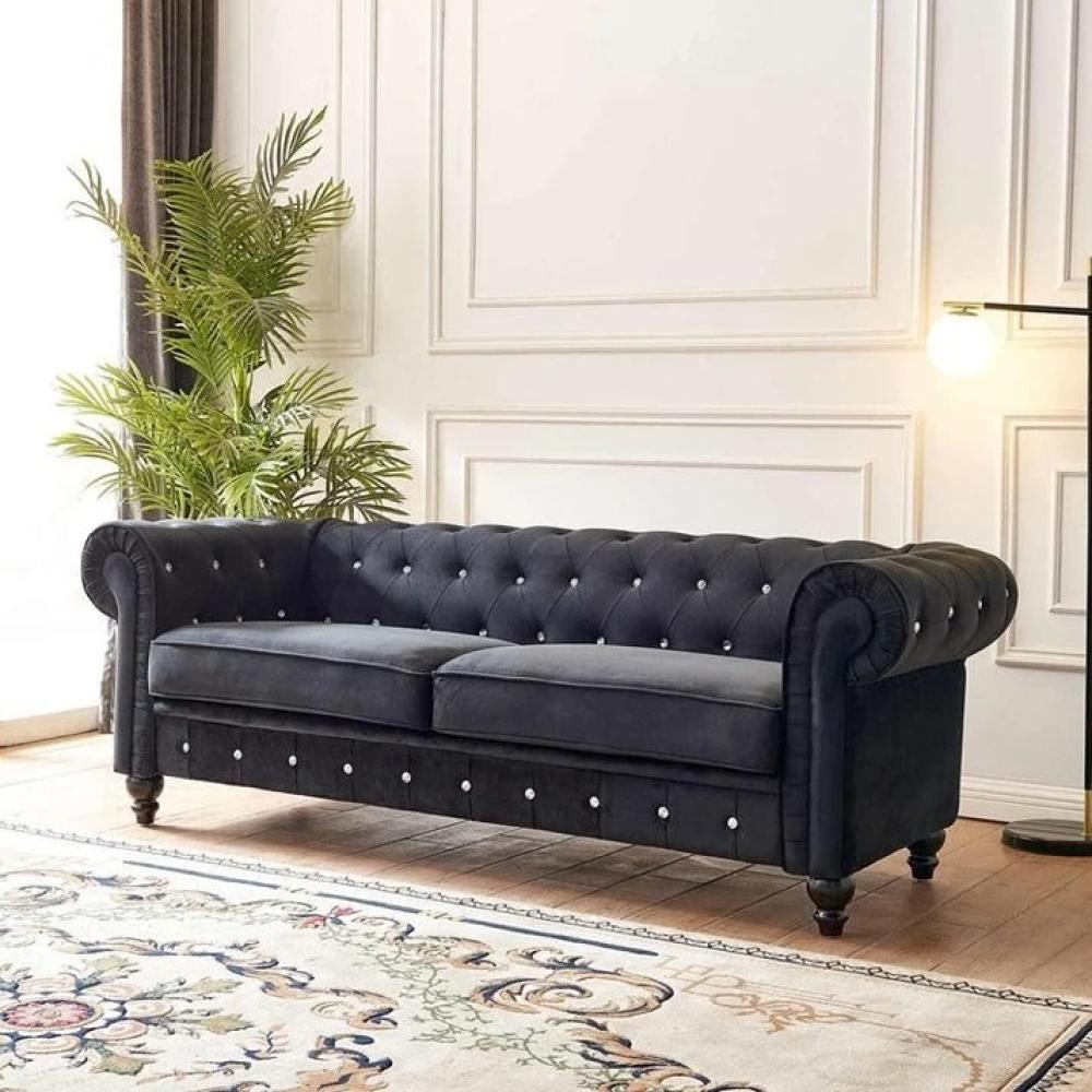 كنبة ثلاث مقاعد مقاس 200 × 75 × 70 سم (عرض × عُمق × ارتفاع) - MS_ID_3PSF_00037 رصاصي