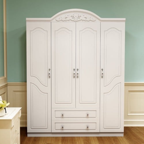 دولاب ابيض خشبي تصميم كلاسيكي