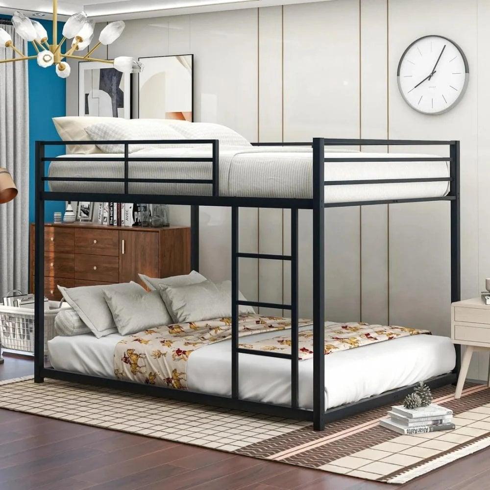 هيكل سرير حديد كثيف دورين نفر مقاس 90 × 190 × 180 سم MS_BED_MTL_0029 أسود