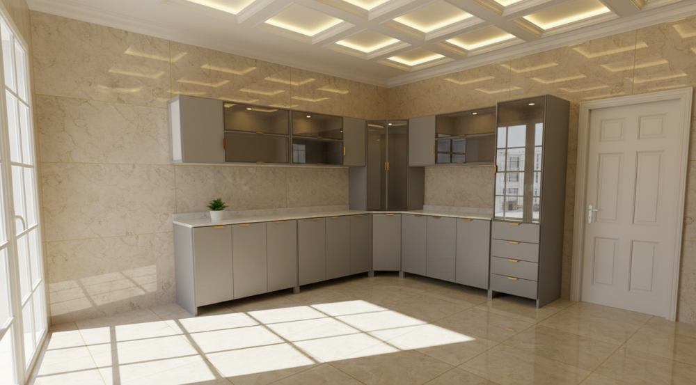مطبخ المنيوم طقم خزانات مطبخ كامل MS_KCHN_00085