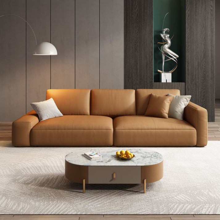 كنبة اربع مقاعد من الجلد الفاخر مقاس 240 × 100 × 90 سم (عرض × عُمق × ارتفاع) - MS_ID_4PSF_00058