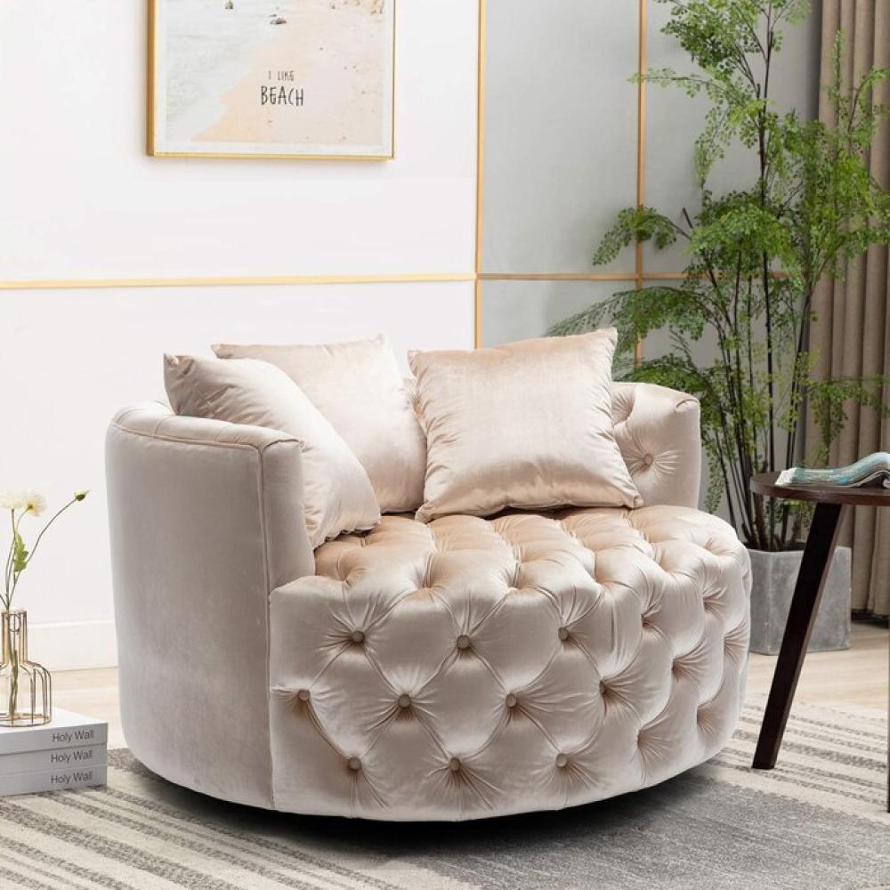 كنبة مقعد واحد مقاس 120 × 120 × 85 سم (عرض × عُمق × ارتفاع) - MS_ID_1PSF_00078 كريمي