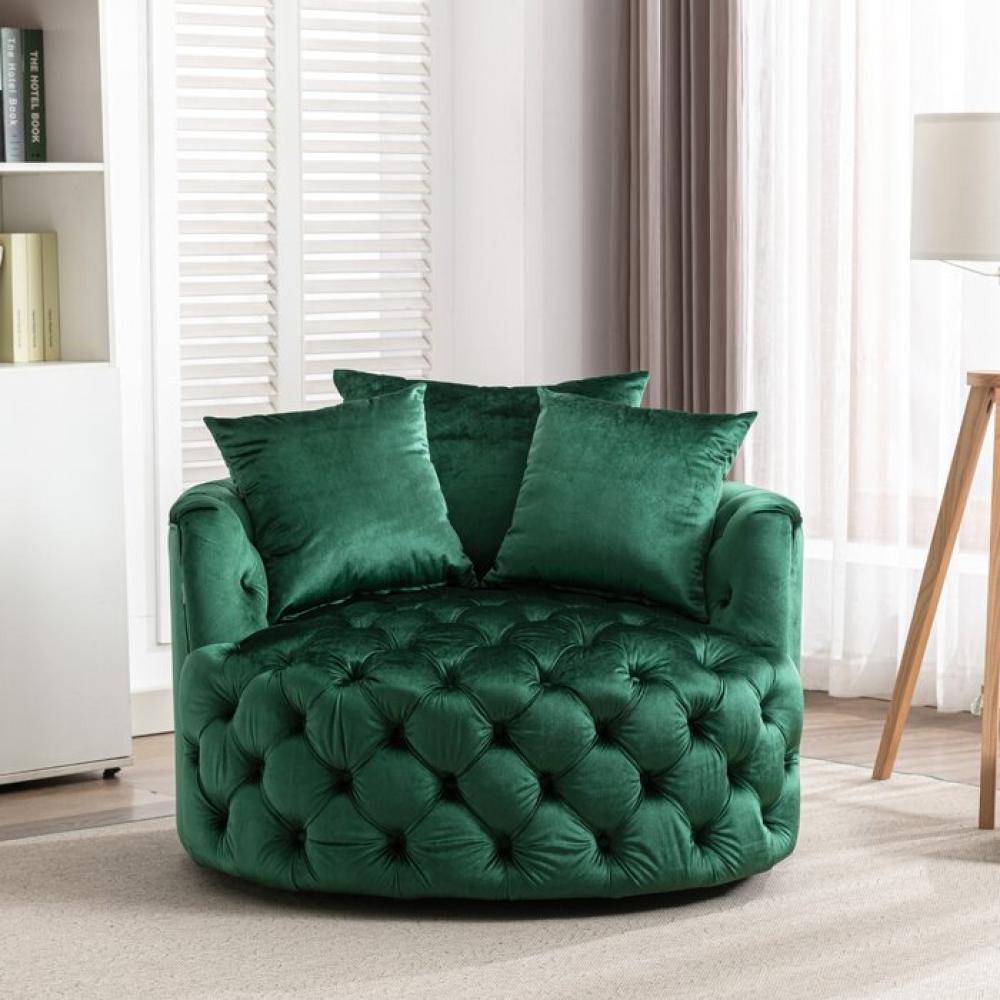 كنبة مقعد واحد مقاس 120 × 120 × 85 سم (عرض × عُمق × ارتفاع) - MS_ID_1PSF_00075 أخضر داكن