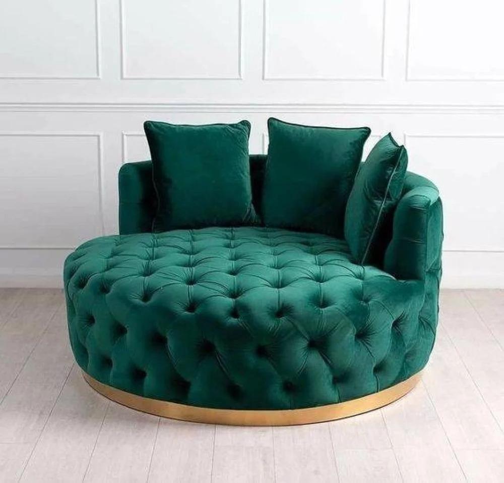 كنبة مقعد واحد بتصميم مستدير مقاس 120 × 120 × 85 سم (عرض × عُمق × ارتفاع) - MS_ID_1PSF_00083 زيتي