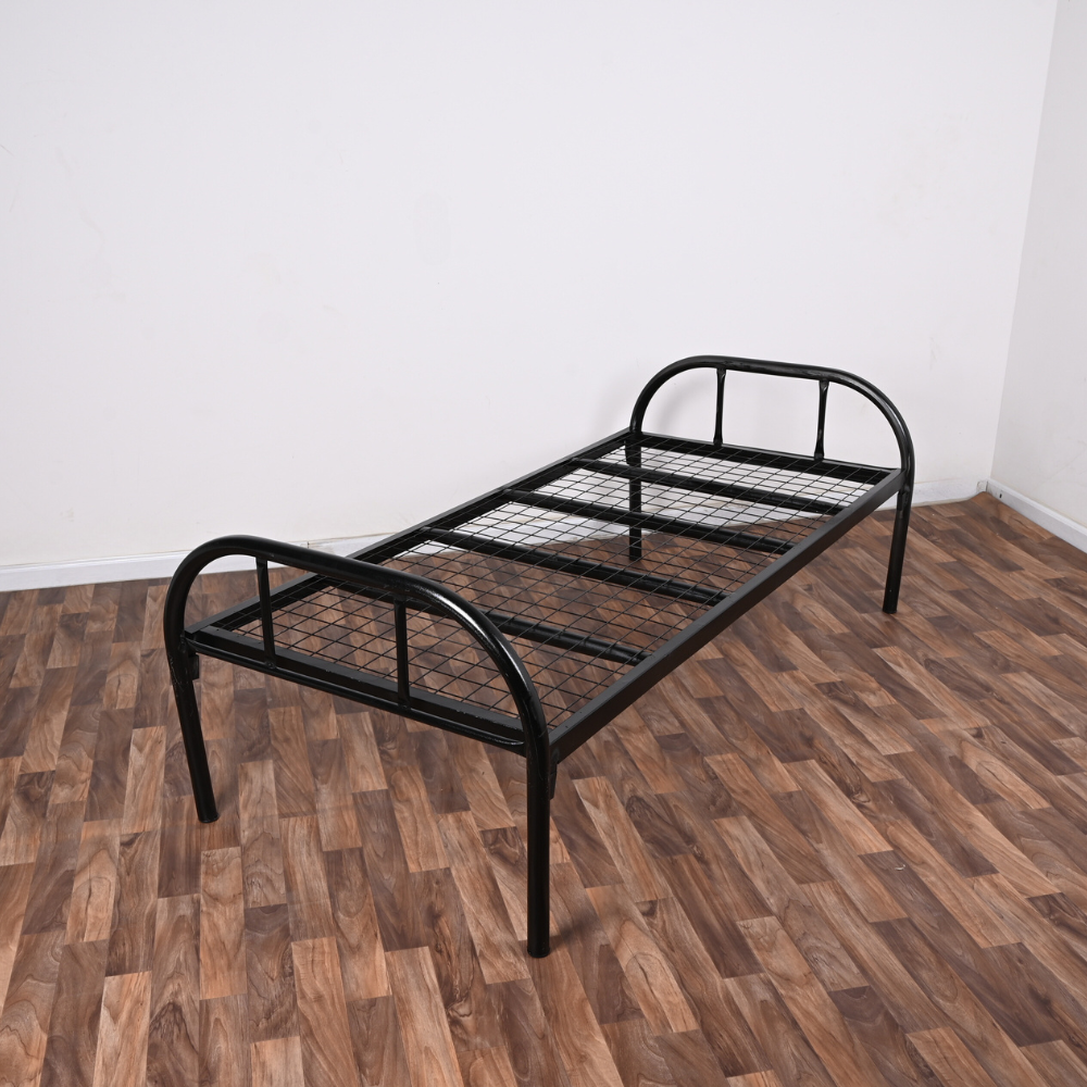 هيكل سرير حديد اقتصادي نفر مقاس 90 × 190 × 60 سم MS_BED_MTL_0008 أسود