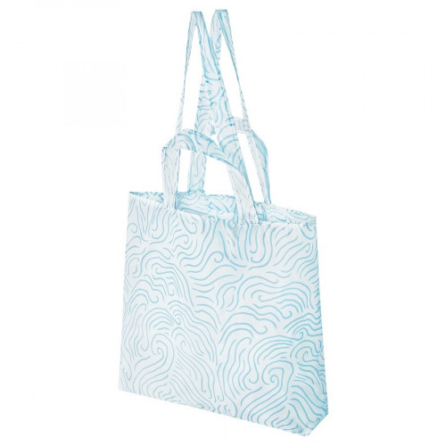 Carrier bag, blue/white, 45x36 cm