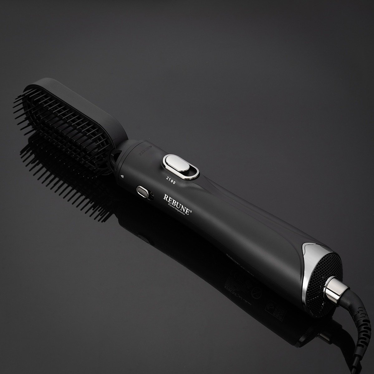 ريبون استشوار شعر مستويان حرارة - 1200 واط - أسود - RE-2108-2-S