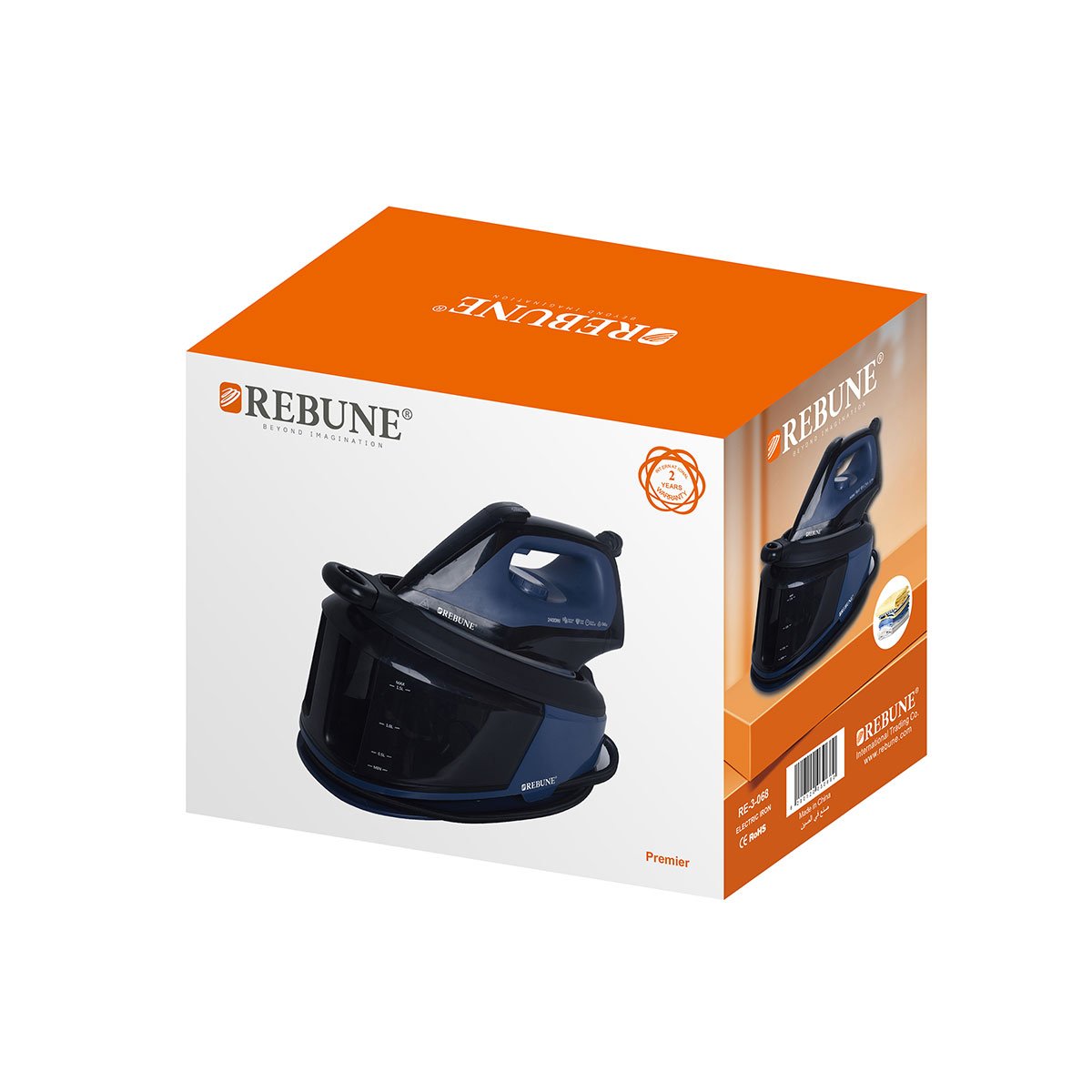 كاوية بخار ريبون - سعة 1.5 لتر - بقوة 2400 واط - RE-3-068