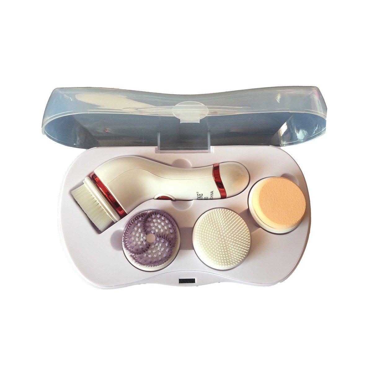 جهاز تنظيف البشرة ريبون 4 في 1 يعمل بالبطارية - 4 رؤوس - أبيض