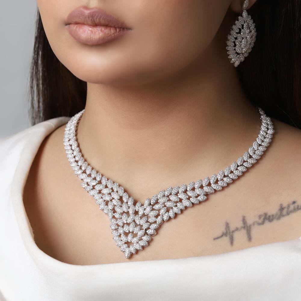 طقم سلسال وحلق وخاتم واسوارة Z02800A2801