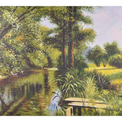 لوحة طبيعة صامتة رسم زيتي مقاس 50 * 60 سم بدون برو...