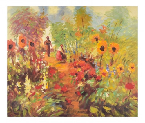 حقول الربيع.لوحة طبيعة صامتة رسم زيتي مقاس 50 * 60...