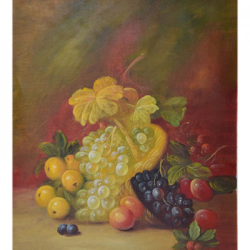 لوحة طبيعة صامتة رسم زيتي مقاس 50 * 60 سم بدون برو...