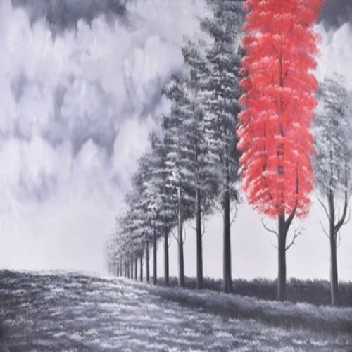 لوحة طبيعة صامتة رسم زيتي مقاس 50 * 60 سم بدون برو...