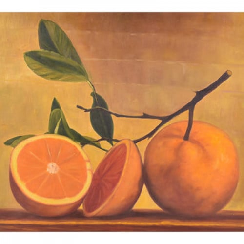 لوحة طبيعة صامتة رسم زيتي مقاس 50 * 60 سم بدون برو...