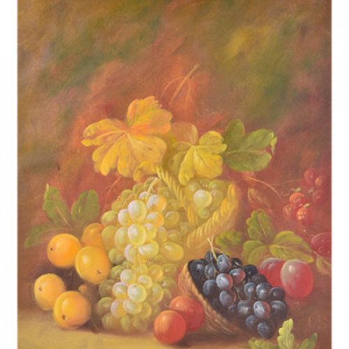 لوحة طبيعة صامتة رسم زيتي مقاس 50 * 60 سم بدون برو...