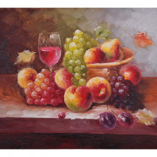لوحة طبيعة صامتة رسم زيتي مقاس 50 * 60 سم بدون برو...