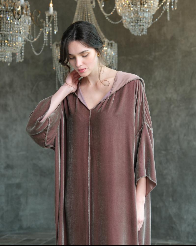 green emerald velvet dress BABARONI Scoop Neck Velvet Dresses with Sweep Train Dusty Rose Plus size, Dusty Rose / US18