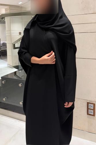 Black Half Bisht with Tight Sleeves