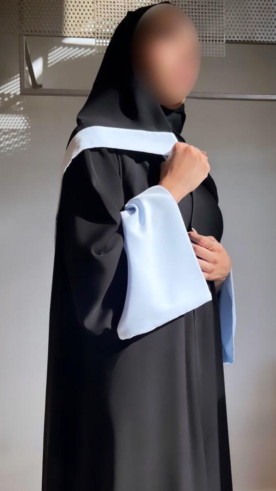 Two tone Abaya in Crepe