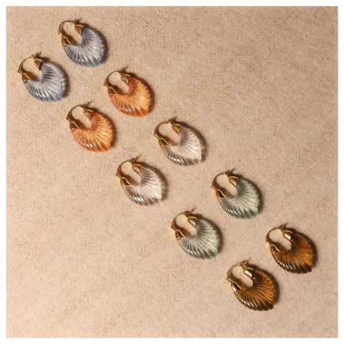 Oval Clear Colored Earrings