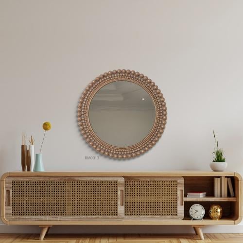 مرايا دائرية خشب - مرايا دائرية - مرايا - ديكور داخلي - ريشة ستور
