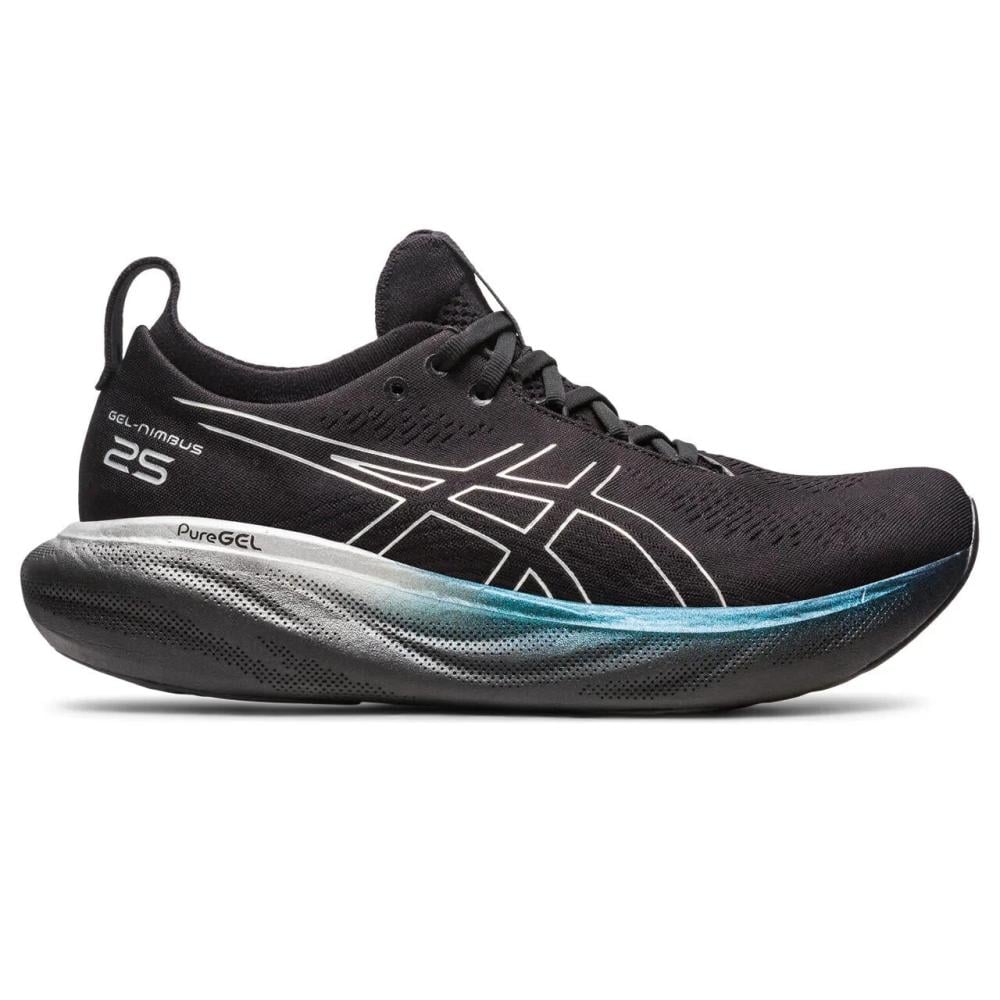 ASICS Gel-Nimbus 25 – Black/White with Teal Gradient