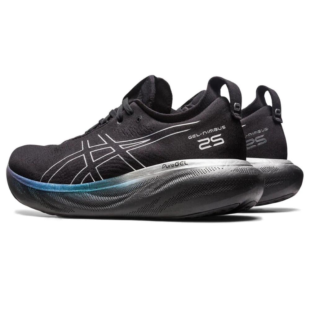 ASICS Gel-Nimbus 25 – Black/White with Teal Gradient