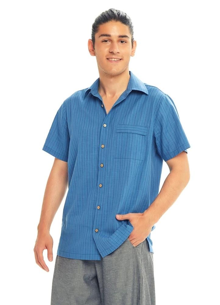 قميص رجالي نيلي مخطط فاخر Bandito تركي أصلي