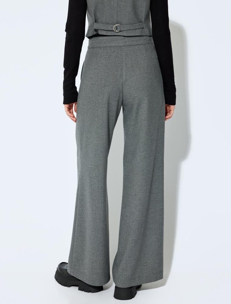 بنطلون بدلة رمادي واسع الساق رسمي ناعم الملمس Koton تركي أصلي