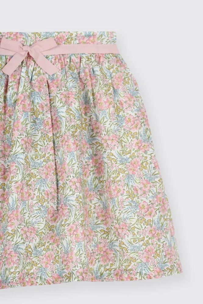 تنورة مزخرفة بالزهور للبنات - تصميم ناعم ومريح - Panco - تركي أصلي