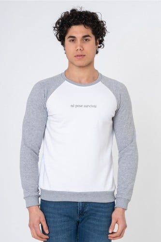 سويت شيرت قطني بقصة ضيقة للرجال من وايت ستون White...