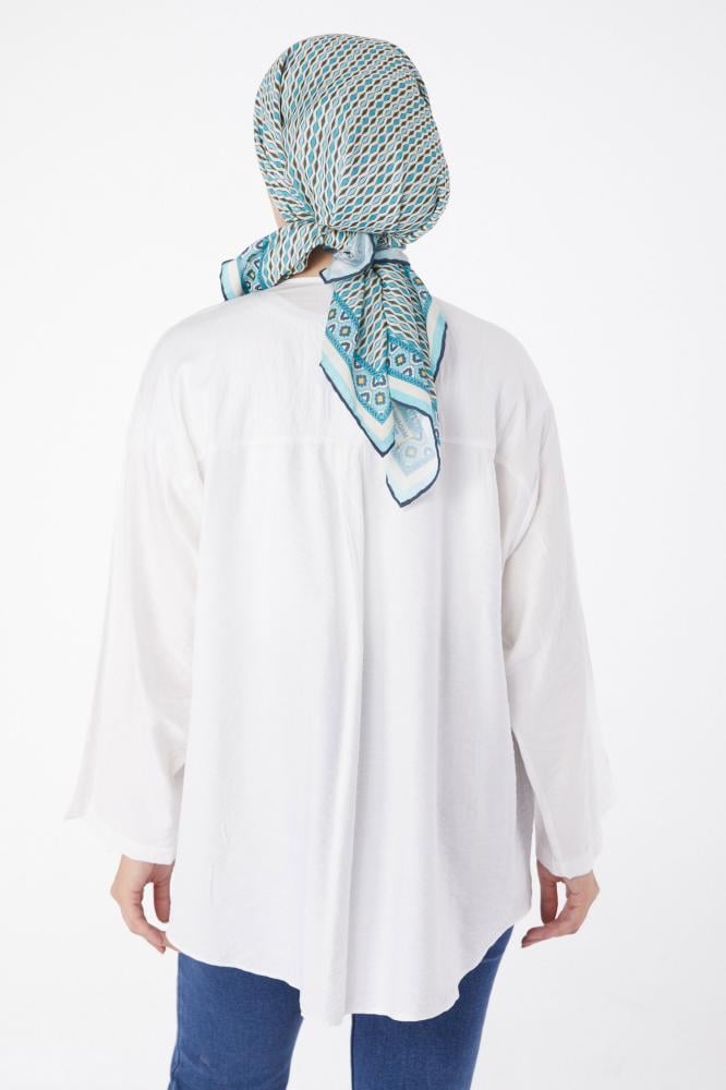 كارديجان نسائي سادة برباط أمامي أبيض من TOFISA