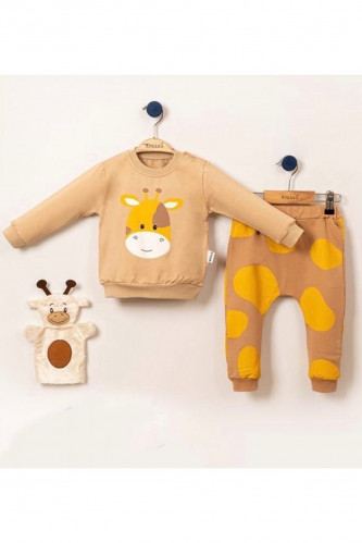 طقم أطفال بطبعة زرافة للجنسين Cherub Baby