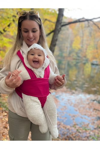 حزام حبال التفاف مرن من Htcimaj Pink Baby Carrier