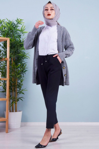 بنطلون قماش نسائي اللون الاسود من BOUTIQUE C