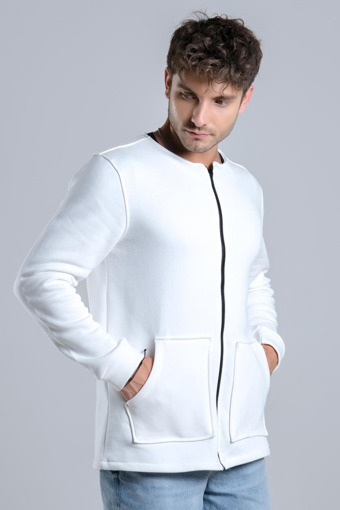 سويتشيرت رجالي أبيض بسحاب من bytrend- أصلي