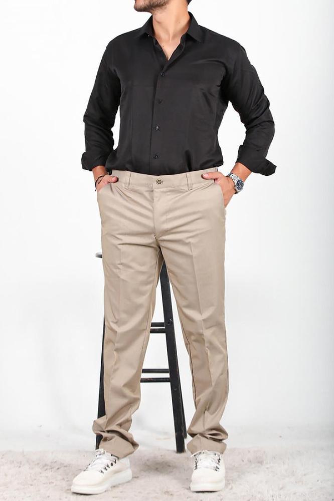 بنطلون قماش رجالي قطن مرن كلاسيكي Patirti تركي أصلي