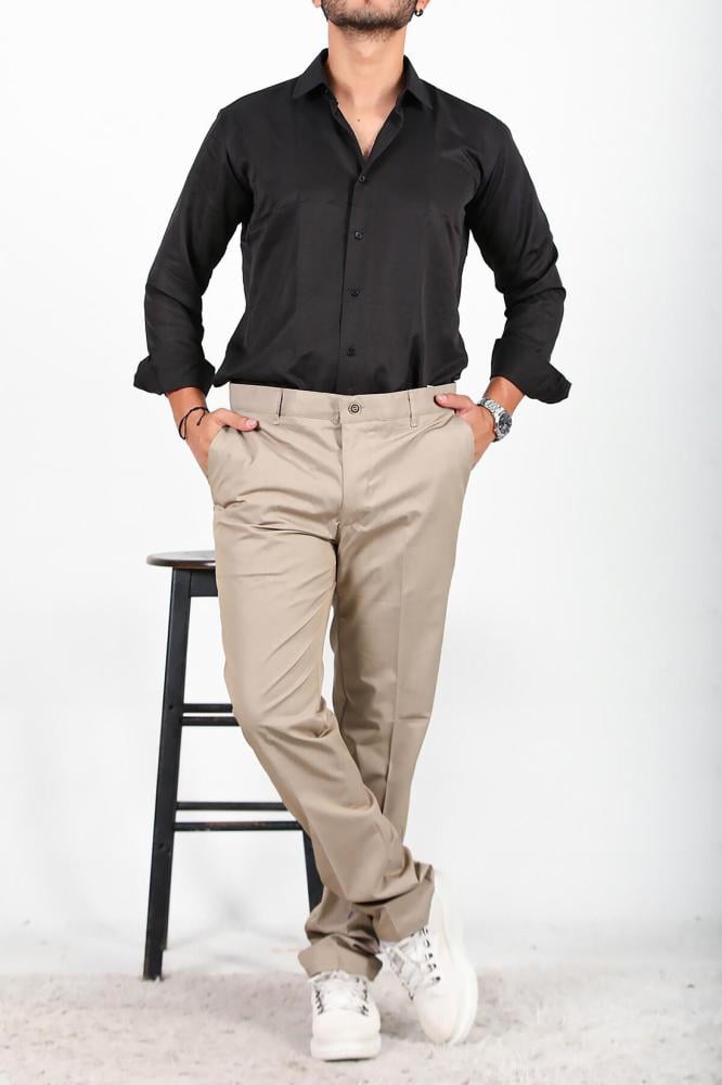 بنطلون قماش رجالي قطن مرن كلاسيكي Patirti تركي أصلي