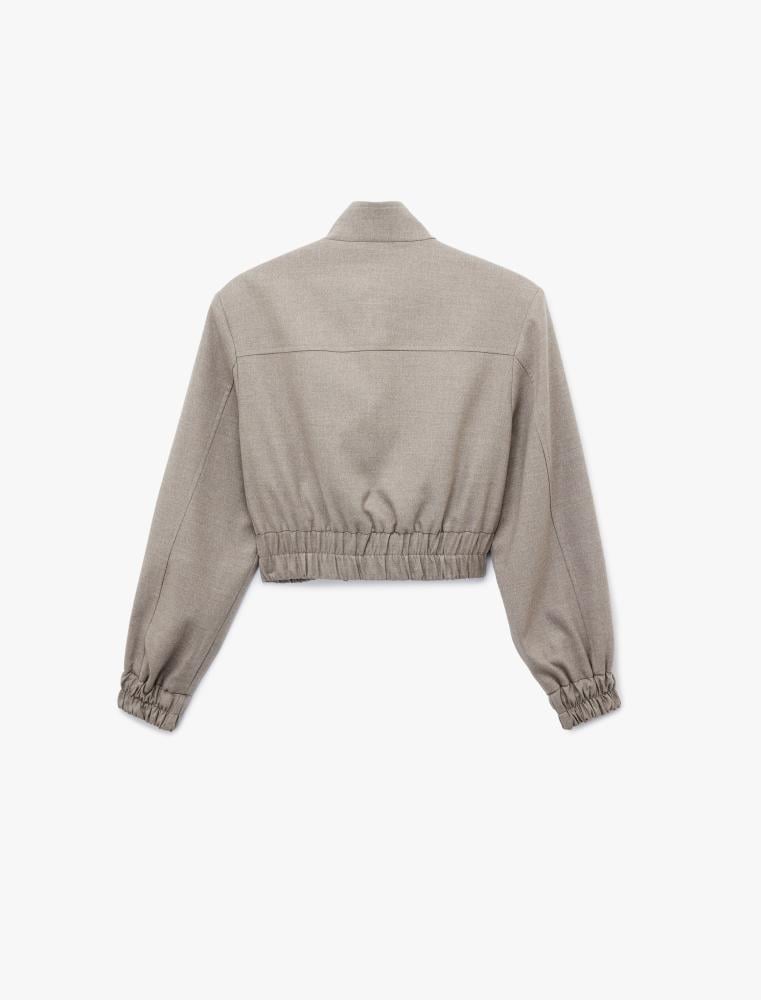 سترة نسائية فيزون قاذفة بأكمام طويلة ورقبة عالية وسحاب أمامي Koton ترك