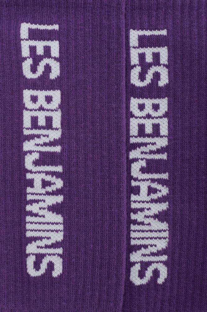 جوارب بنفسجي Pansy للجنسين مضلعة مرنة شعار Les Benjamins تركي اصلي