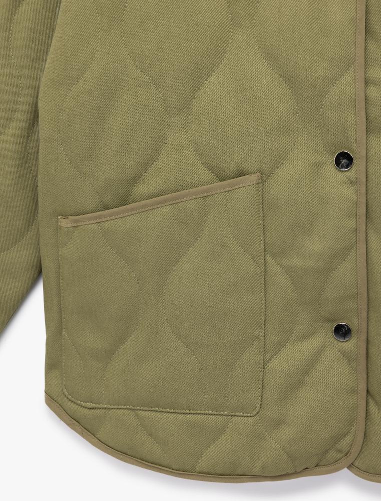 سترة نسائية مبطنة كاكي بأكمام طويلة وتفاصيل جيب أنيقة Koton تركي أصلي