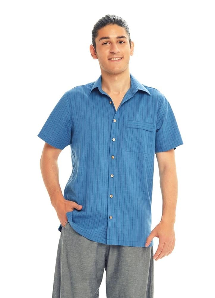 قميص رجالي نيلي مخطط فاخر Bandito تركي أصلي