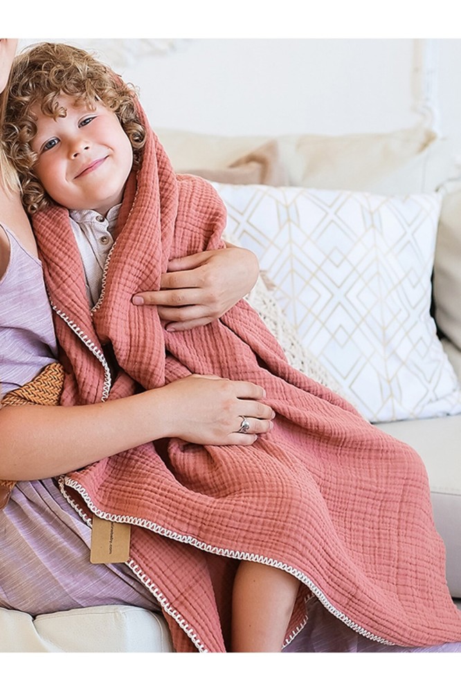 غطاء للاطفال بلون قرنفلي من caline-baby - أصلي