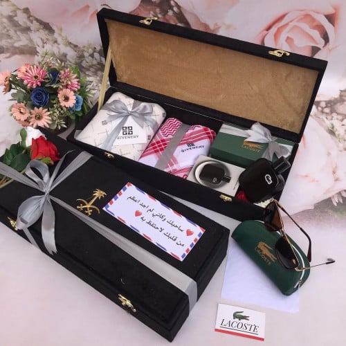 مجموعة طقم رجالى + ساعة لاكوست