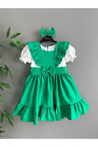 فستان بناتي كلاسيكي أخضر من WON KIDS