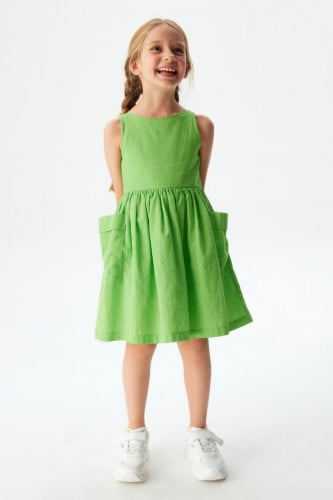 فستان فتاة فالم لون أخضر من من Nk Kids